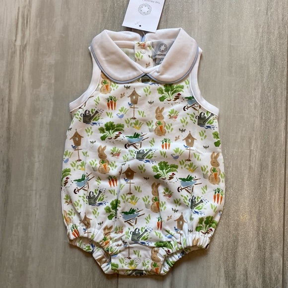 The Proper Peony Other - NWT The Proper Peony Baby Bunny Collared Pima Cotton Bubble Romper, size 3M